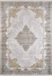 Avant Garde Beige and Green Washable Area Rug