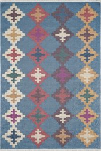 Bohemian Blue Washable Carpet 2