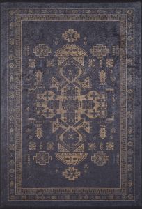 Bohemian Dark Brown and Copper Washable Carpet