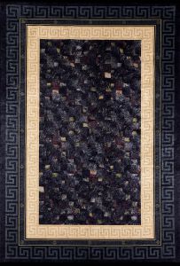 Modern Frame Black and Gold Washable Area Rug