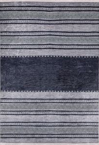 Modern Degrade Anthracite Washable Area Rug