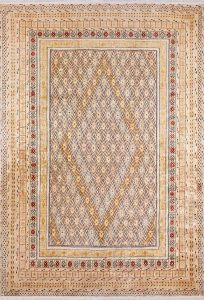 Ethnic Yellow Washable Area Rug