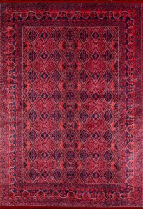 Lofto Ethnic Red Floor Afghan Pattern Rug Carpet