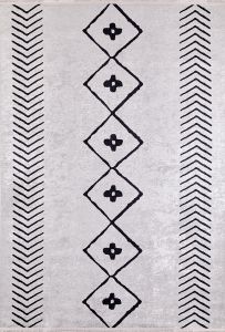 Lofto Bohemian Gray Color Washable Carpet 1