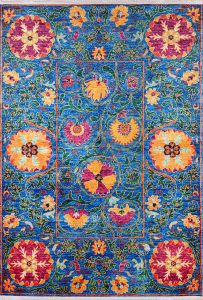 Karabakh Blue Washable Area Rug