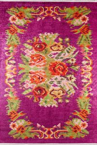 Karabakh Pink and Green Washable Area Rug