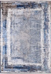 Lofto Modern Gray and Blue Color Washable Carpet