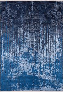 Lofto Modern Blue Color Washable Carpet 7