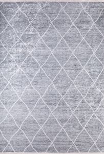 Modern Argyle Grey Color Washable Carpet