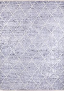 Modern Argyle Blue Washable Carpet