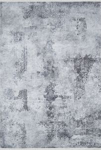 Modern Grey Antique Pattern Washable Living Room Rug 