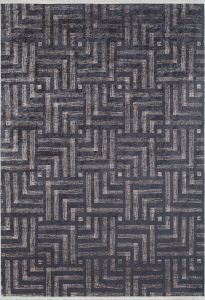 Modern Black and Mink Washable Living Room Rug 