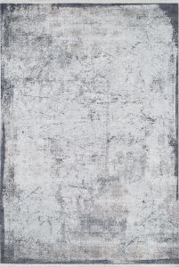 Modern Light Grey Washable Living Room Rug 