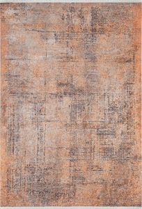 Modern Orange Washable Living Room Rug 