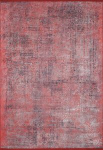 Modern Red Washable Living Room Rug 