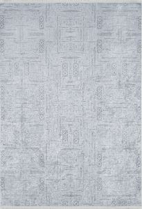 Modern Grey / White Color Washable Living Room Rug 