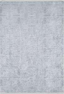 Modern Grey / White Color Washable Living Room Rug 