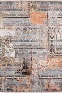 Patchwork Bronze Washable Carpet