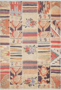 Patchwork Multi Color Washable Living Room Rug 