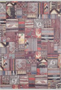 Patchwork Multi Color Washable Living Room Rug 