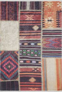 Patchwork Multi Color Washable Living Room Rug 