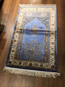 QUM Silk Prayer Rug  - 125x80 - Colorful Throw Rugs