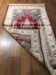 QUM Silk Prayer Rug  - 125x80 - Colorful Throw Rugs