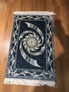 SILK Prayer Rug - 70x50 - Blue Throw Rugs