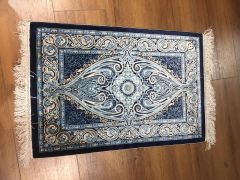 SILK Prayer Rug - 60x180 - Blue Area Rugs