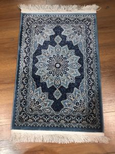 SILK Prayer Rug - 50x70 - Blue Area Rugs