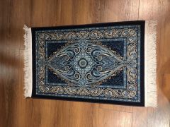 SILK Prayer Rug - 50x70 - Blue Area Rugs