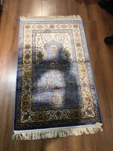 QUM Silk Prayer Rug  - 125x80 - Colorful Throw Rugs