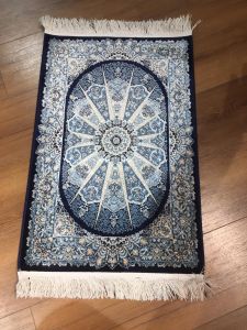 SILK Prayer Rug - 90x60 - Blue Throw Rugs