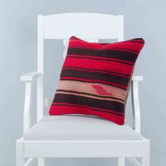 Modern Classical Rug Patterned Hand Woven Cushion   - 45x45 - Colorful Pillows, Wool Pillows