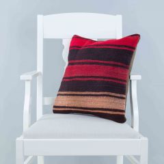 Modern Classical Rug Patterned Hand Woven Cushion   - 45x45 - Colorful Pillows, Wool Pillows