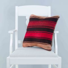 Modern Classical Rug Patterned Hand Woven Cushion   - 45x45 - Colorful Pillows, Wool Pillows