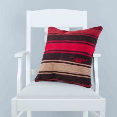 Traditional Pattern Hand Woven Pillow - 45x45 - Colorful Decorative Pillows & Blankets, Wool Decorative Pillows & Blankets