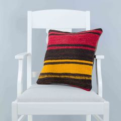 Modern Classical Rug Patterned Hand Woven Cushion   - 45x45 - Colorful Pillows, Wool Pillows