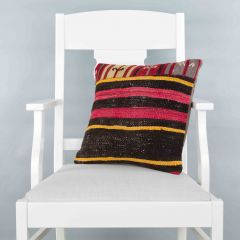 Modern Classical Rug Patterned Hand Woven Cushion   - 45x45 -  Pillows, Wool Pillows