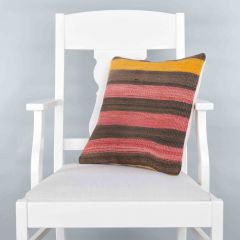 Modern Classical Rug Patterned Hand Woven Cushion   - 40x40 -  Pillows, Wool Pillows