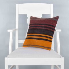 Modern Classical Rug Patterned Hand Woven Cushion   - 40x40 -  Pillows, Wool Pillows