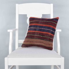 Modern Classical Rug Patterned Hand Woven Cushion   - 40x40 -  Pillows, Wool Pillows