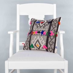 Modern Classical Rug Patterned Hand Woven Cushion   - 40x40 - Colorful Pillows, Wool Pillows