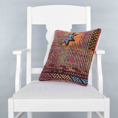 Modern Classical Rug Patterned Hand Woven Cushion   - 40x40 -  Pillows, Wool Pillows