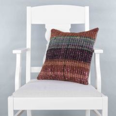 Modern Classical Rug Patterned Hand Woven Cushion   - 40x40 - Colorful Pillows, Wool Pillows