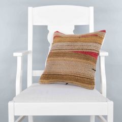 Modern Classical Rug Patterned Hand Woven Cushion   - 40x40 - Colorful Pillows, Wool Pillows