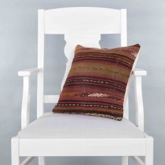 Modern Classical Rug Patterned Hand Woven Cushion   - 40x40 - Colorful Pillows, Wool Pillows