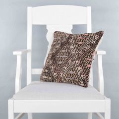 Modern Classical Rug Patterned Hand Woven Cushion   - 40x40 -  Pillows, Wool Pillows
