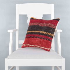 Modern Classical Rug Patterned Hand Woven Cushion   - 40x40 -  Pillows, Wool Pillows