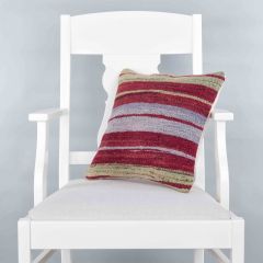 Modern Classical Rug Patterned Hand Woven Cushion   - 40x40 - Colorful Pillows, Wool Pillows